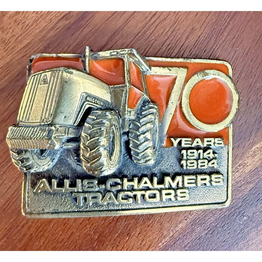 Vintage 1984 Allis-Chalmers Tractors 70 Years Limited Edition Belt Buckle Brass